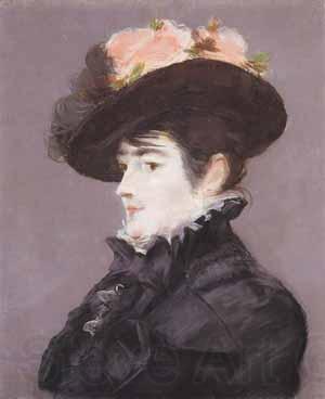 Edouard Manet Portrait de Jeanne Martin au Chapeau orne dune Rose Norge oil painting art